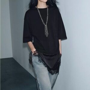 Zara Lace T-shirt Combo Small